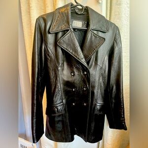 GUESS Black leather blazer jacket. Size Small. Excellent condition!